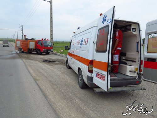 مانور امداد و نجات تصادفات جاده‌ای شهرستان گالیکش برگزار شد