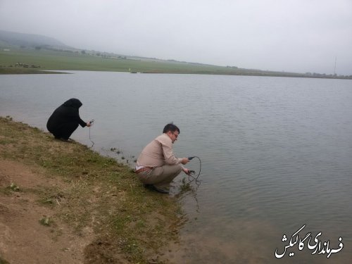 انجام آزمایشات امکان سنجی پرورش ماهی در مخزن آب روستای قرق