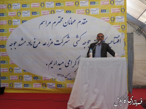 کارخانه جوجه‌کشی شرکت مزرعه مرغ مادر مشهد جوجه در شهرستان گالیکش افتتاح شد