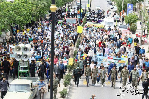 راهپیمایی روز جهانی قدس با حضور پرشور مردم و مسئولین در شهرستان گالیکش برگزار شد 