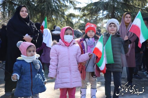 حضور غرورآفرین و پرشور مردم گالیکش در راهپیمایی یوم‌الله ۲۲ بهمن 