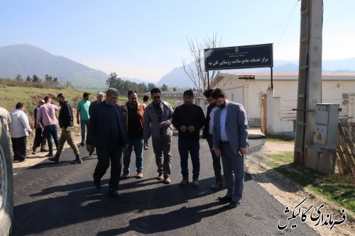 بازدید فرماندار گالیکش از اجرای آسفالت در بخشی از معابر روستای قلی‌تپه 