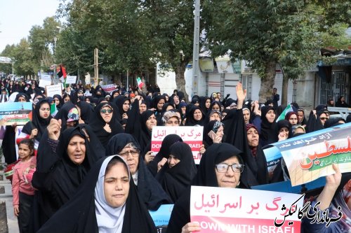 مراسم راهپیمایی حمایت از مردم مظلوم فلسطین و انزجار از رژیم منحوس صهیونیستی در گالیکش برگزار شد 