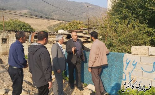 بازدید میدانی فرماندار گالیکش از خسارات وارد شده ناشی از سیل اخیر در  بخش‌هایی از روستای ترجنلی