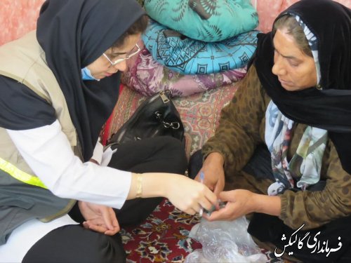 بازدید فرماندار گالیکش از ارائه خدمات پزشکی رایگان توسط گروه جهادی شهید پلارک در روستای دارآباد 